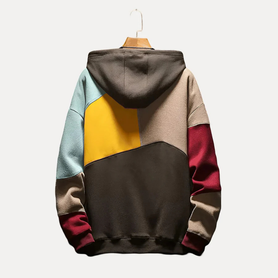 Heren Bedrukte Sweatshirts | Warme Kap in Kleurvlakkenstijl