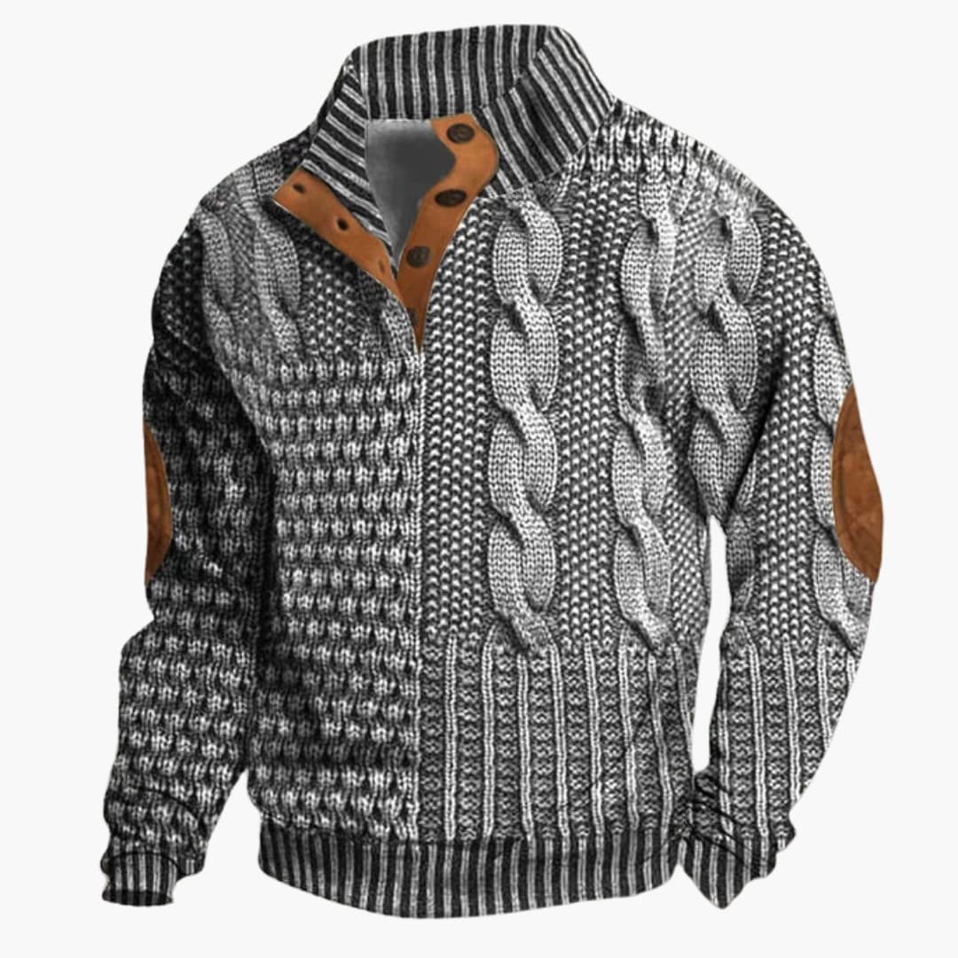 Heren Gebreide Pullover | Korte Ritsstijl