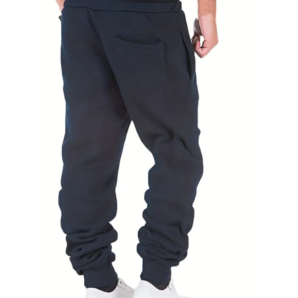 Pantaloni da jogging comodi da uomo in misto cotone | Vita elastica con coulisse