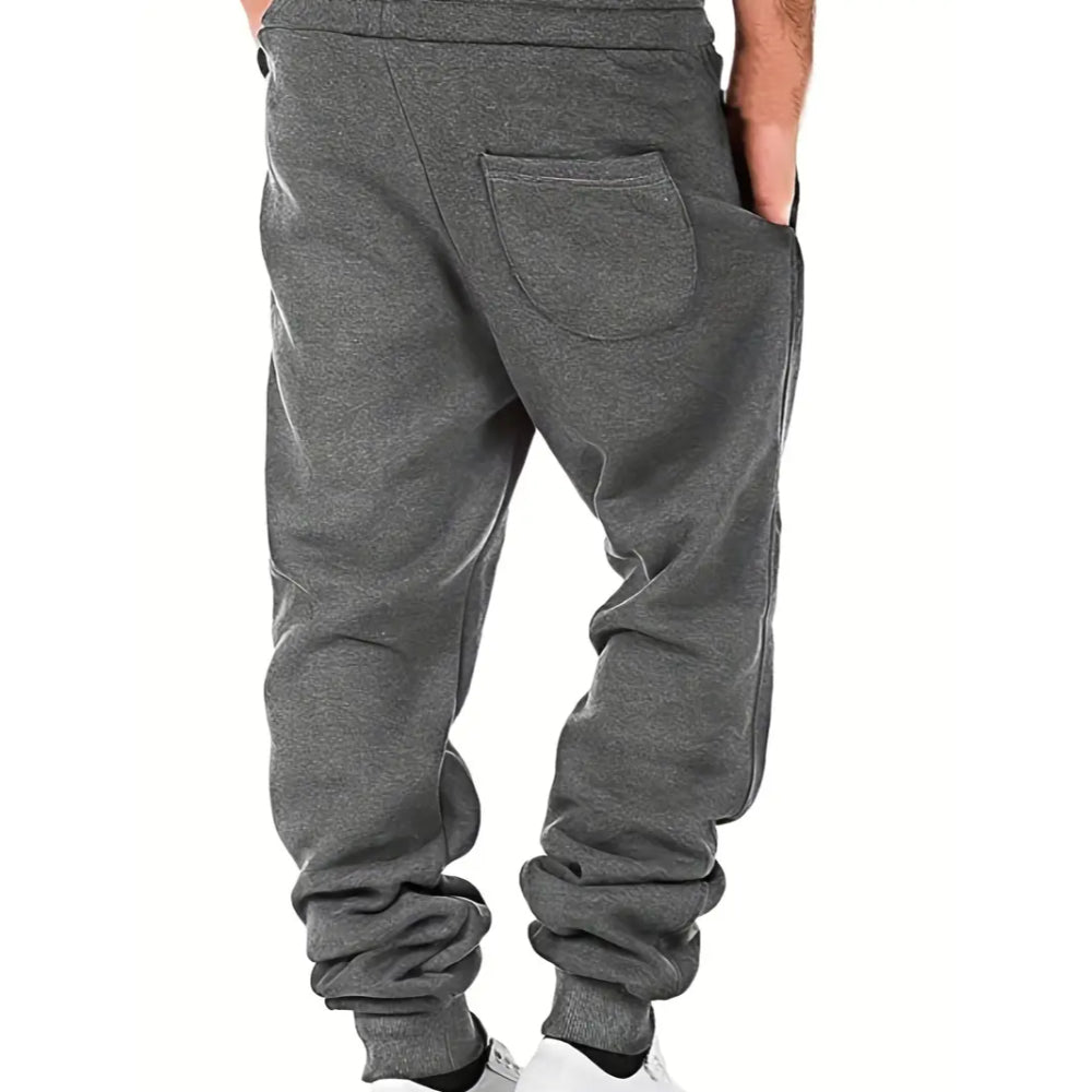 Pantaloni da jogging comodi da uomo in misto cotone | Vita elastica con coulisse