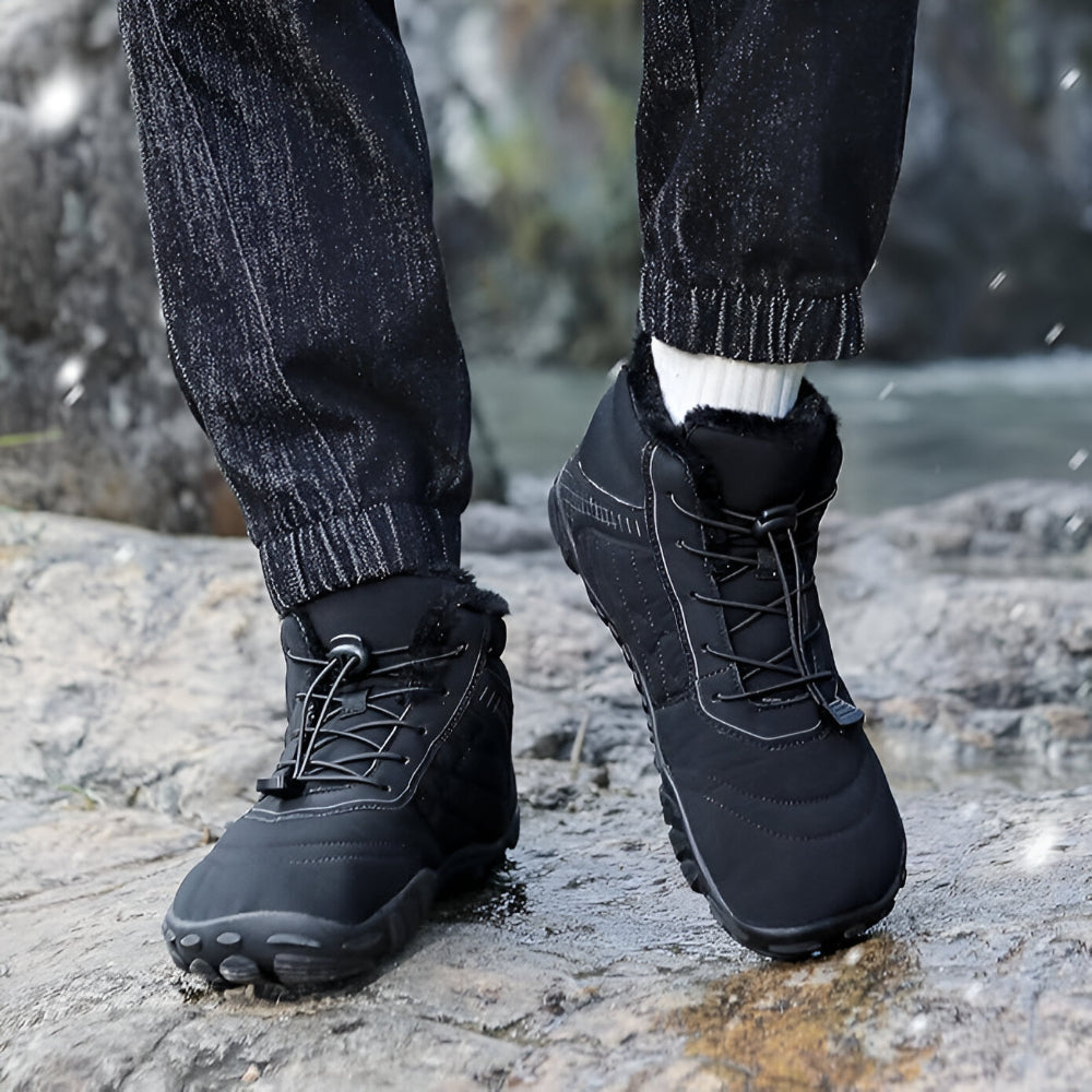 Heren Waterdichte Winter Wandelschoenen – Gevoerd Antislip