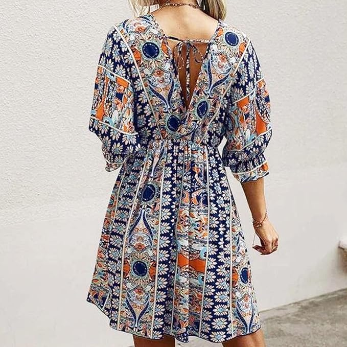 Dames Bohemian Luchtige Zomerjurk | Mini