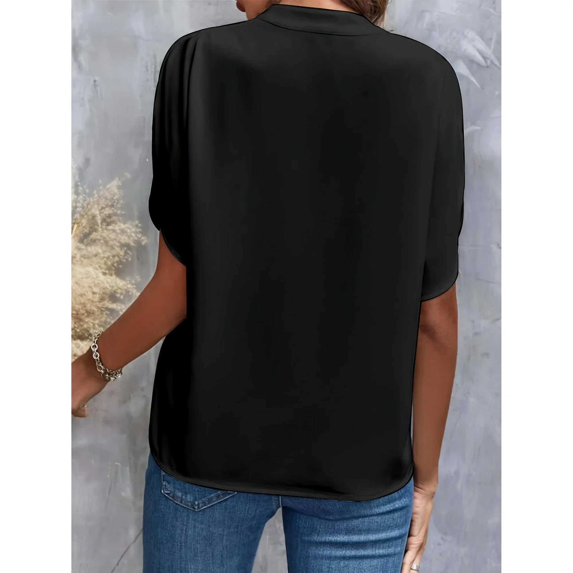 Camicetta Elegante Estiva da Donna | Collo Alto, Manica Corta