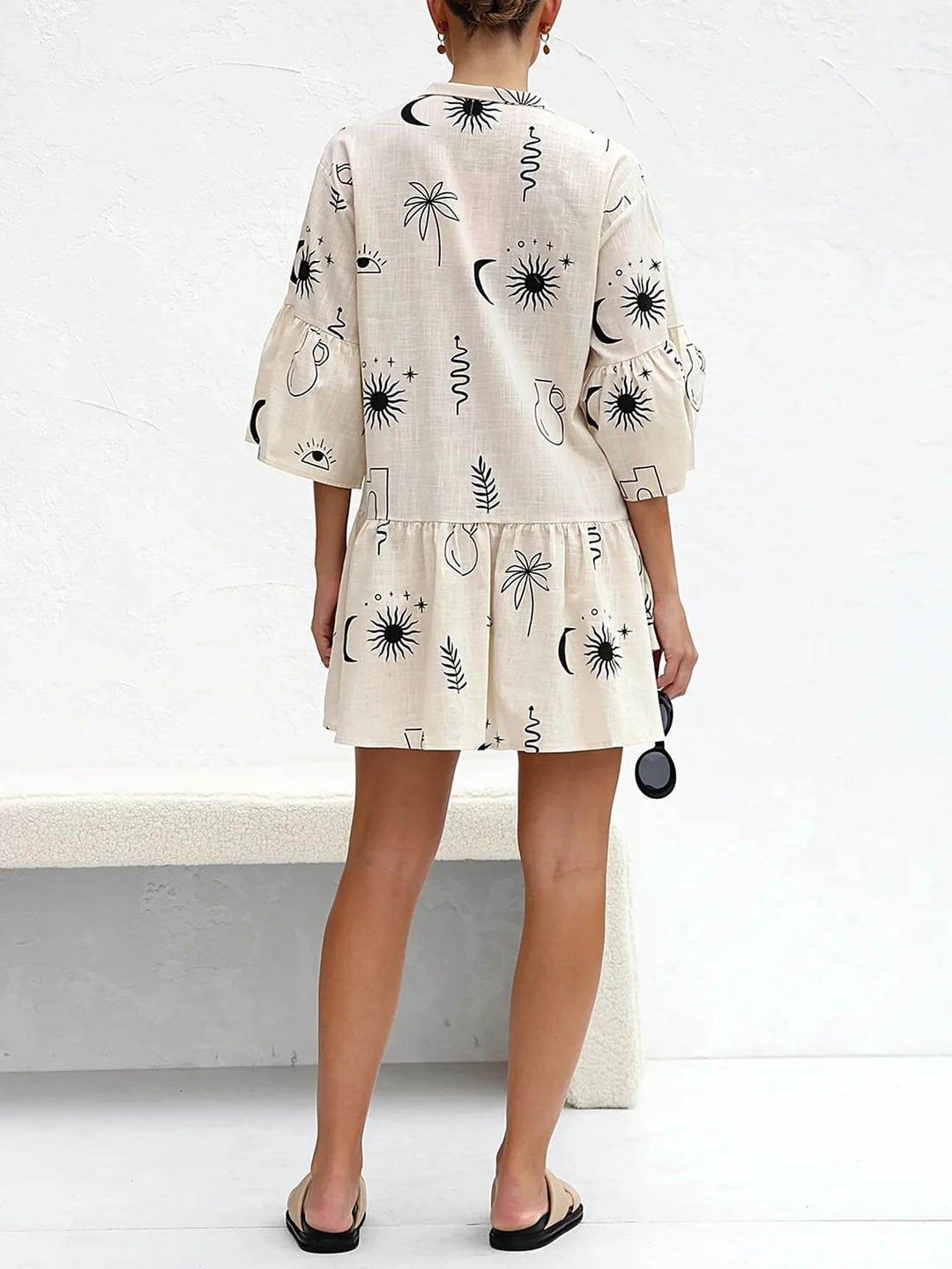 Dames Luchtige Print Zomerjurk | Mini