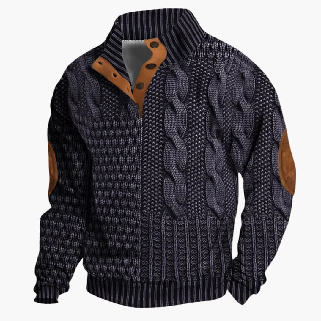 Heren Gebreide Pullover | Korte Ritsstijl