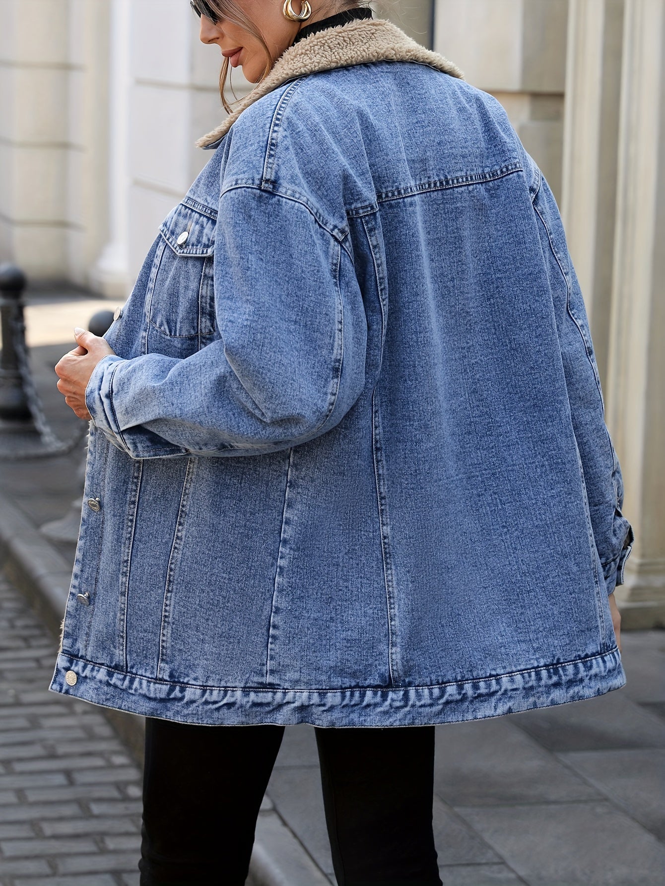 Giacca in denim da donna | Fodera in teddy caldo