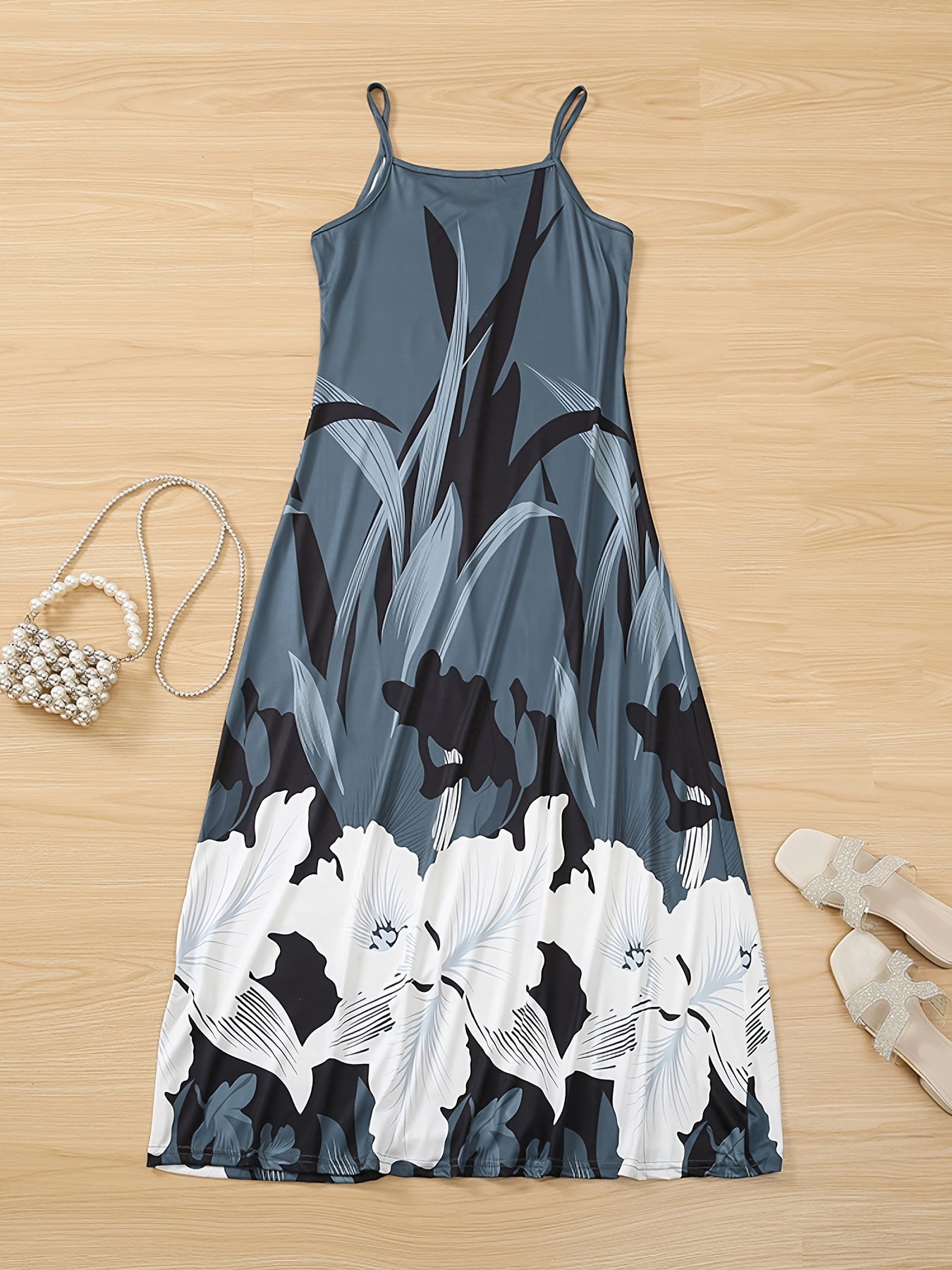 Dames Elegante maxi zomerjurk met tropische print | Maxi