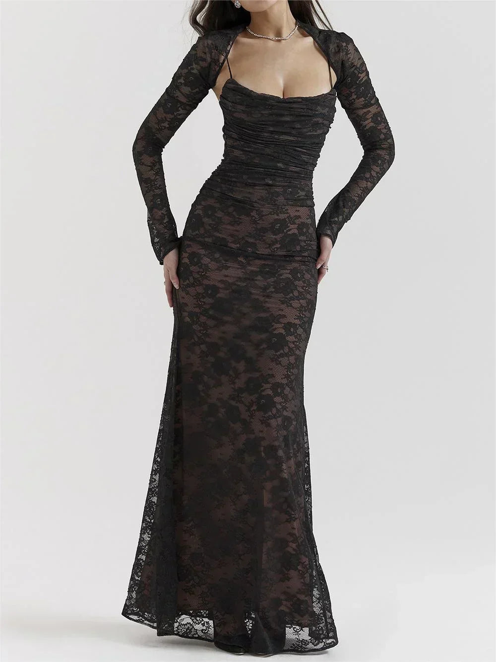 Dames Elegante kanten avondjurk | Maxi