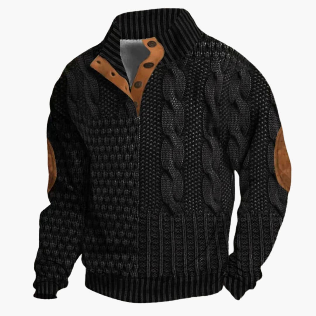 Heren Gebreide Pullover | Korte Ritsstijl