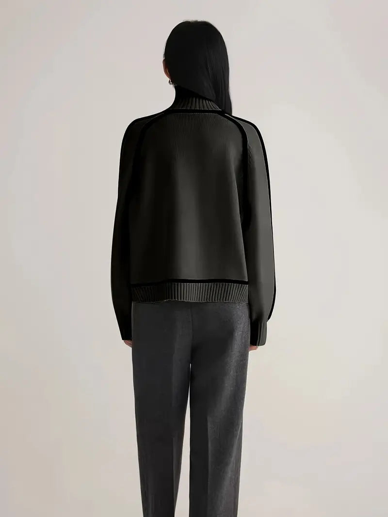 Dames Rollkraag Pullover | Lang, Strak Afgelijnd