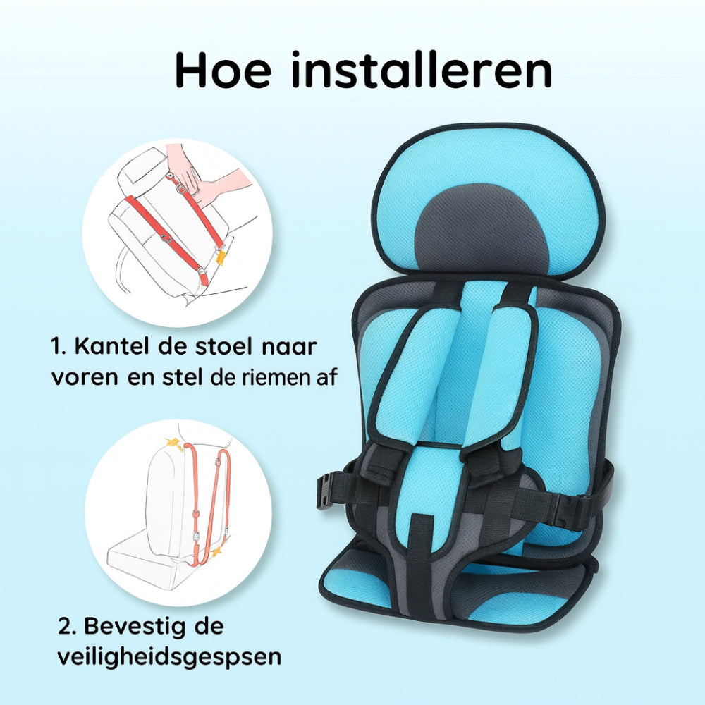Autostoel Verhoger Kind Veiligheidsharnas Opvouwbaar Reismodel