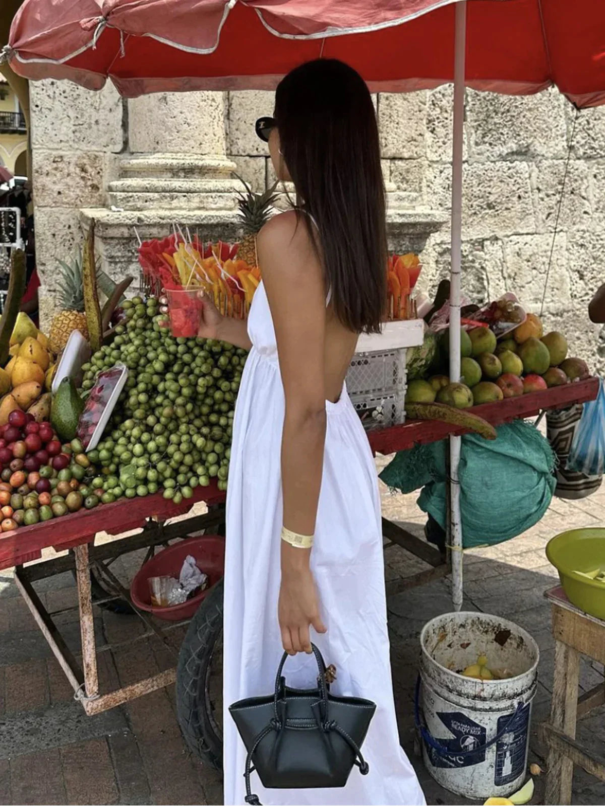Dames Luchtige Open Rug Zomerjurk | Maxi