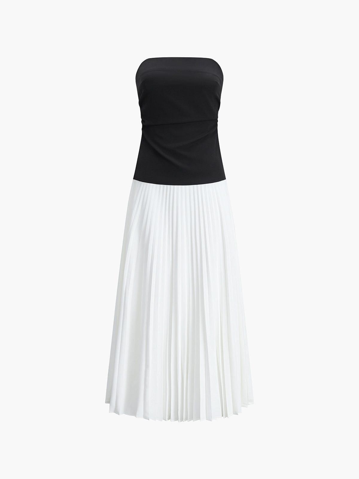 Dames Luchtige strapless geplooide zomerjurk | Maxi