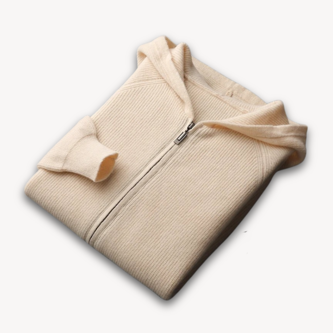 Heren Gebreide Herfst Hoodie | Ritssluiting, Kap