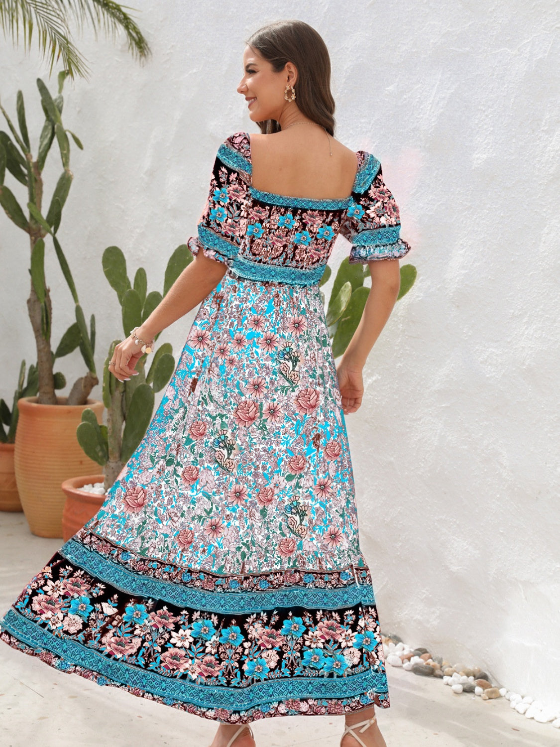 Dames Bohemien Blote-Schouders Zomerjurk | Maxi