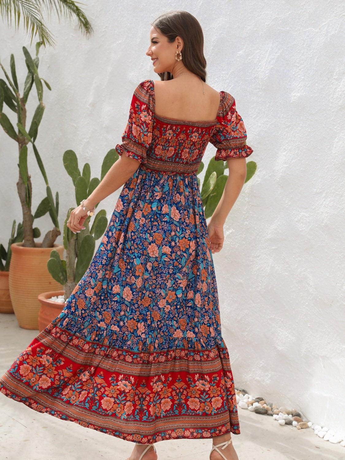 Dames Bohemien Blote-Schouders Zomerjurk | Maxi