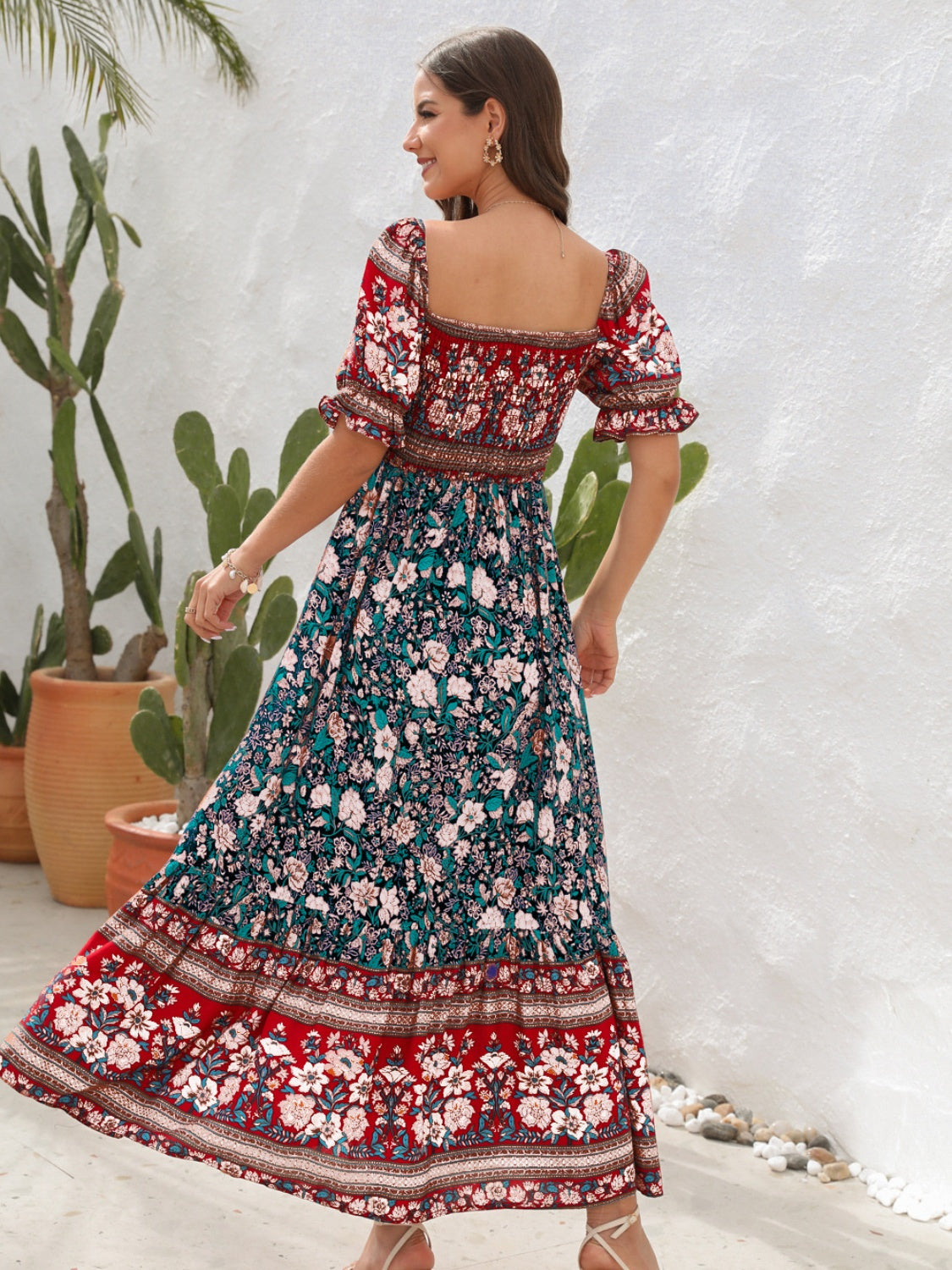Dames Bohemien Blote-Schouders Zomerjurk | Maxi