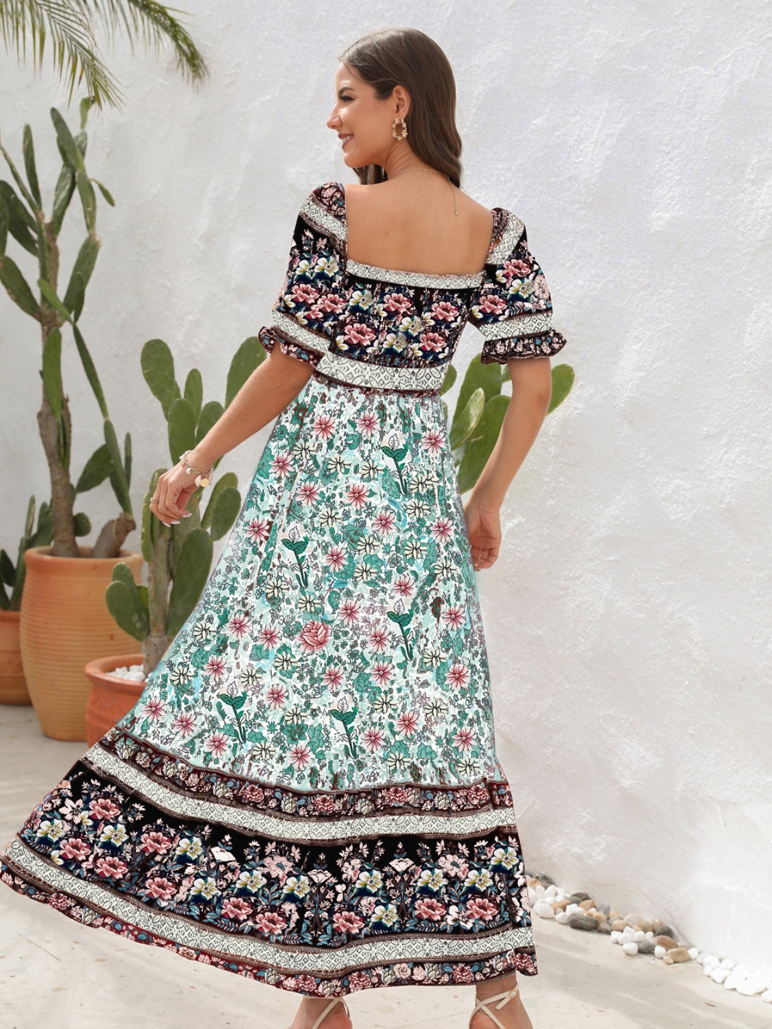 Dames Bohemien Blote-Schouders Zomerjurk | Maxi