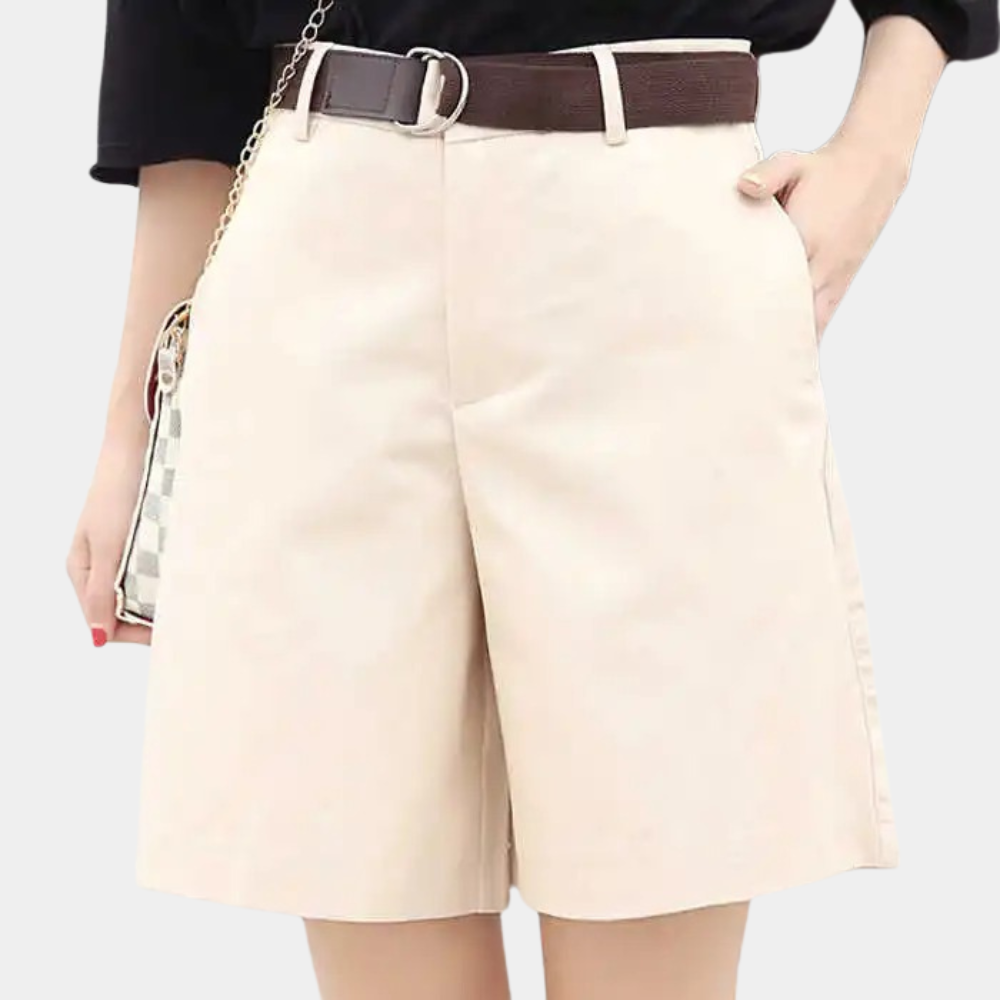 Dames Zomer Shorts | Hoog, Met Riem, Hoogwaardig materiaal