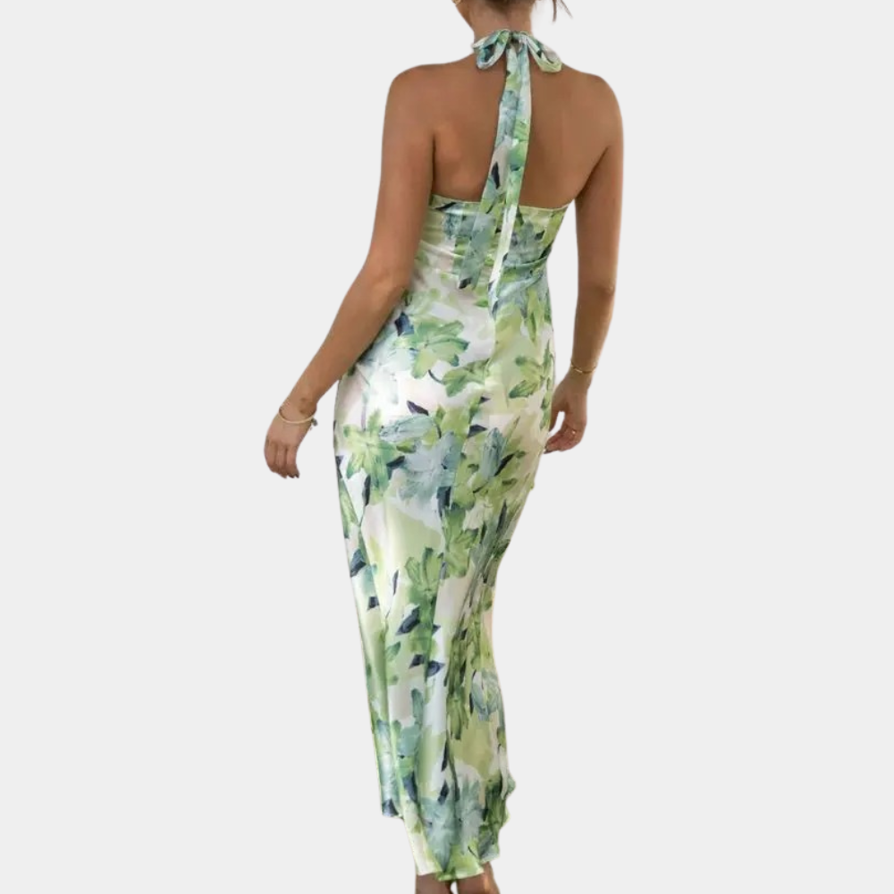 Abito estivo elegante da donna con stampa foglie | Maxi