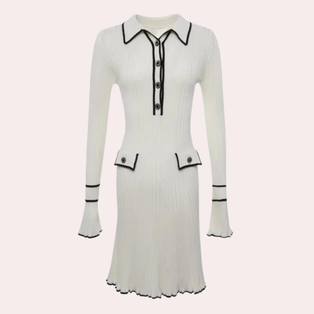 Lora | Dames Elegante Gebreide Jurk | Mini