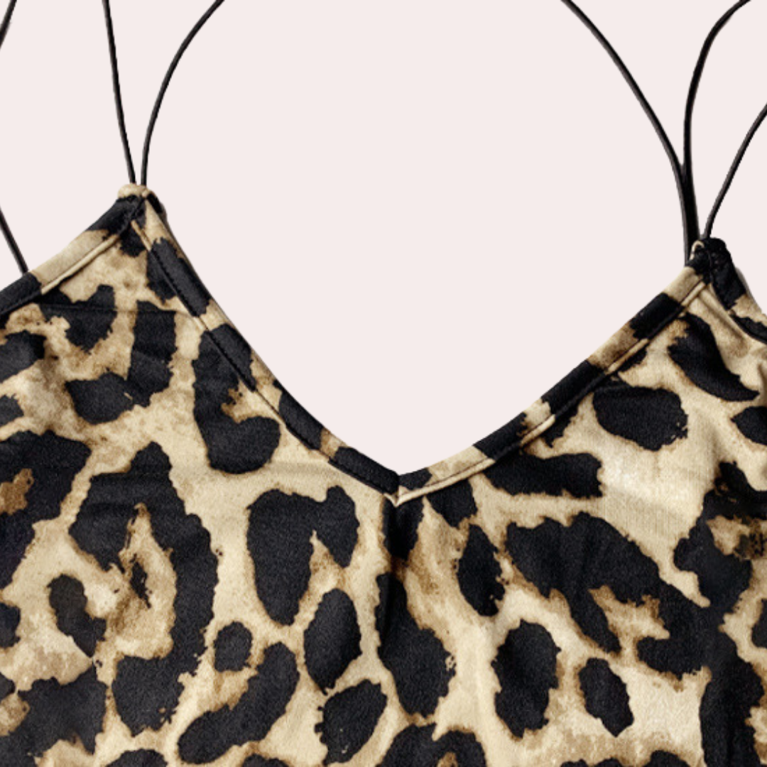 Leona | Damen Gala Luipaardprint Partykleid | Maxi