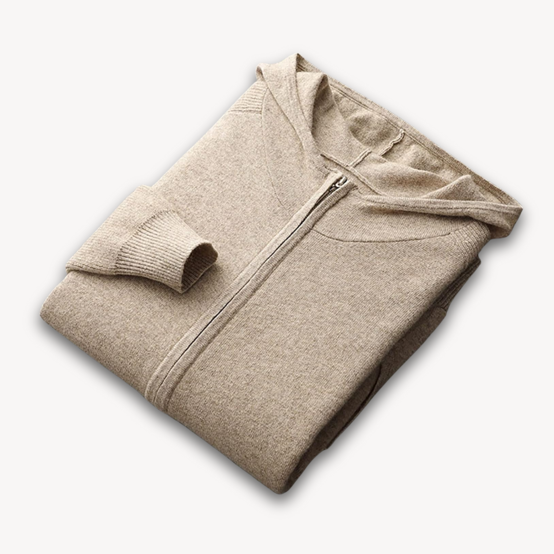 Heren Gebreide Herfst Hoodie | Ritssluiting, Kap