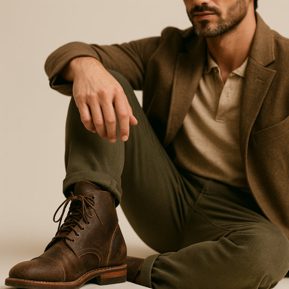 Heren Leren Veterboots – Casual Wintergevoerd