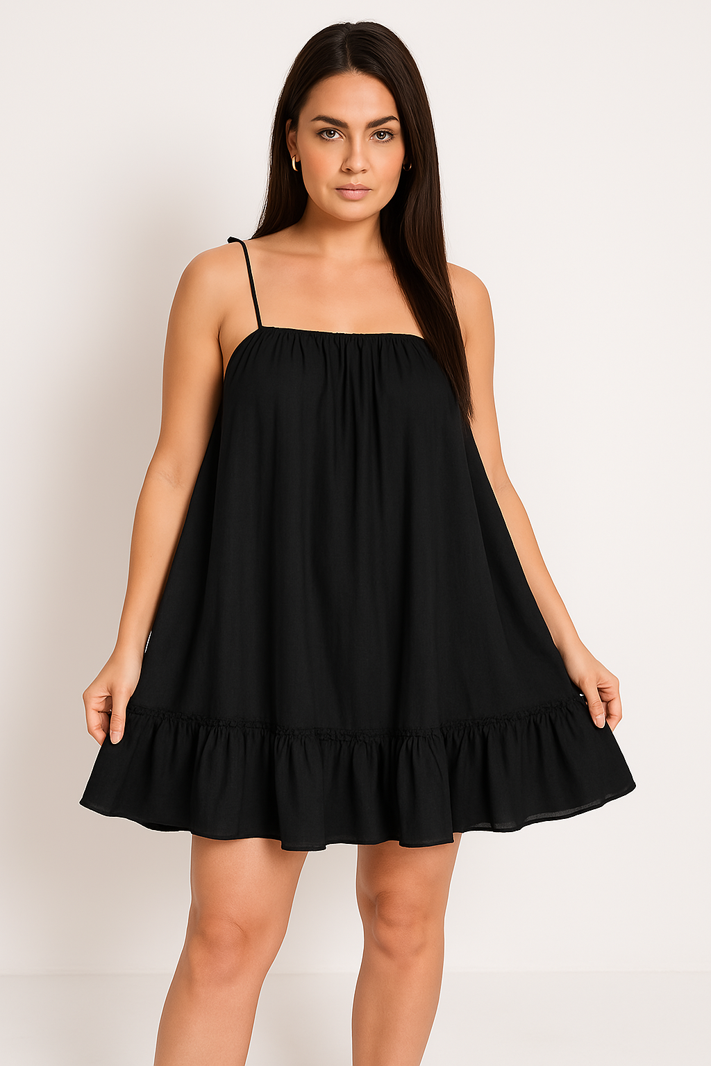 Dames Luchtige zomerjurk met ruches | Mini