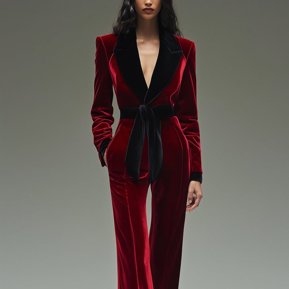 Dames Fluweel Kerst Outfit - Formeel Lange Mouwen