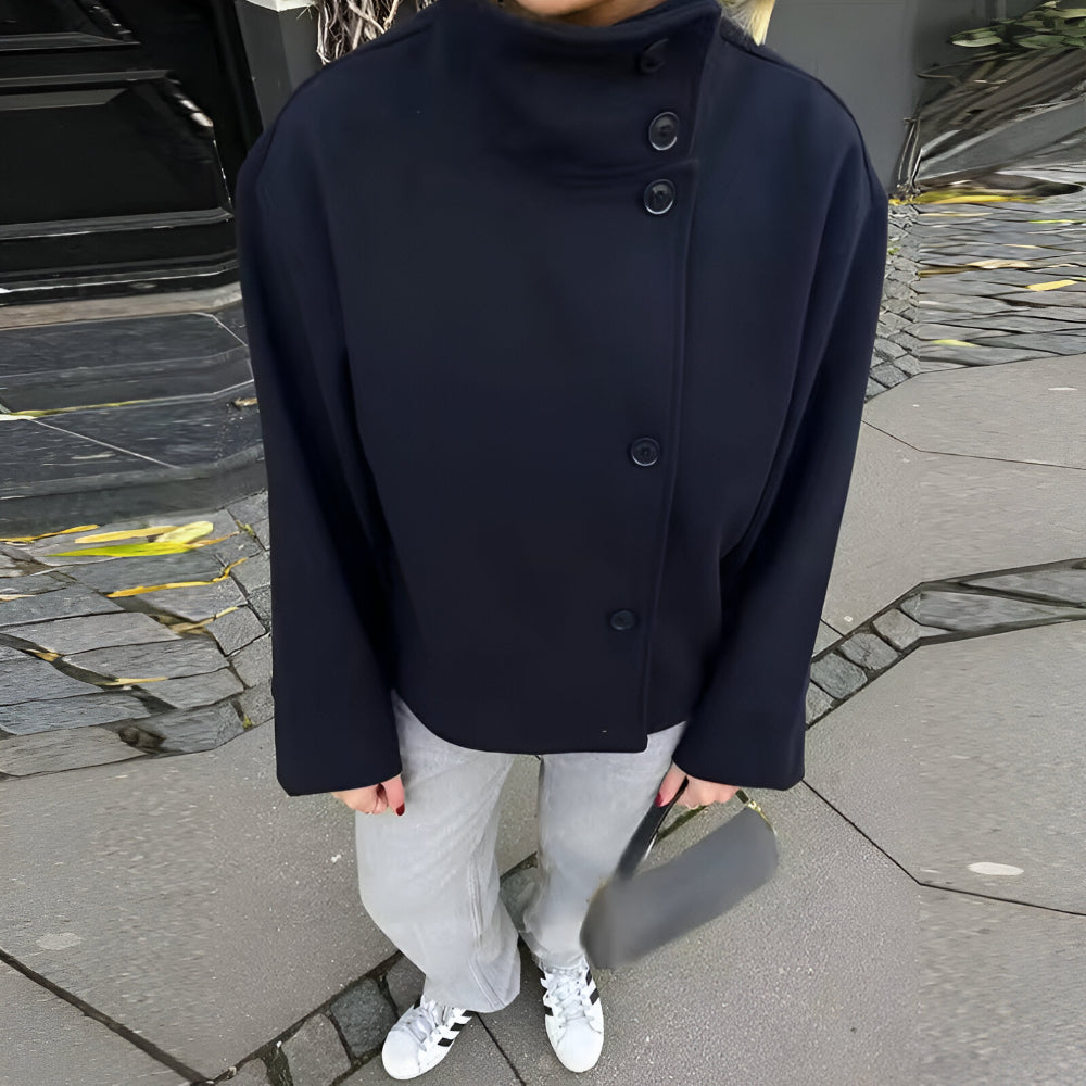 Dames Oversized Korte Blazer – Casual Winter Jasje