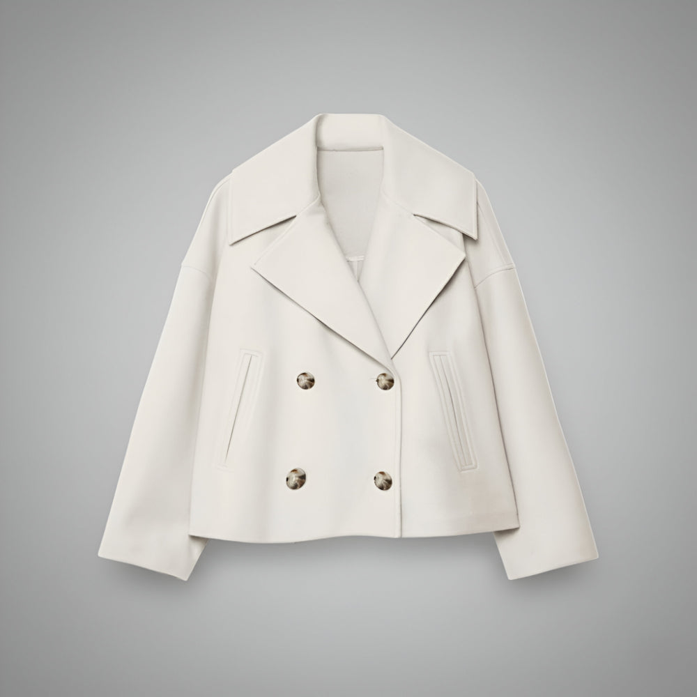 Dames Wijde Blazer – Dubbelrijs Lange Mouwen