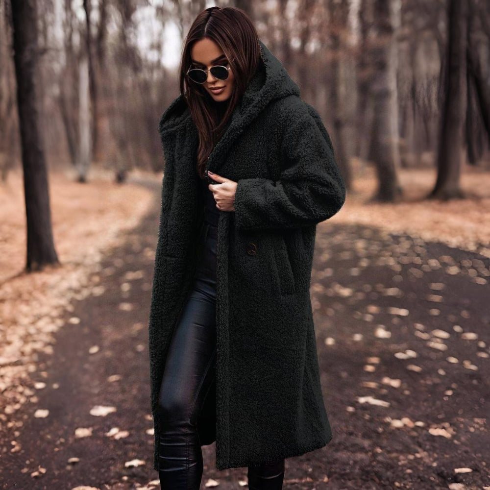 Dames Lange Teddy Jas – Oversized Winterjas