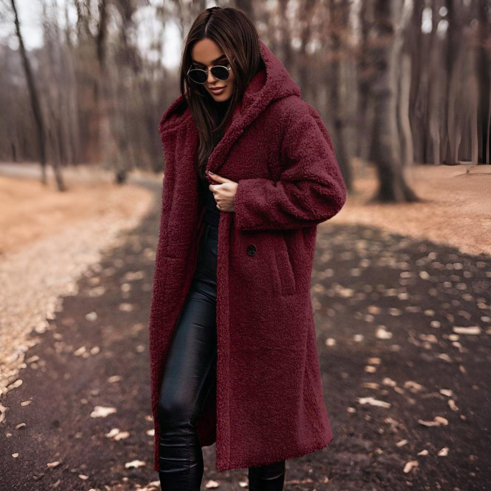 Dames Lange Teddy Jas – Oversized Winterjas