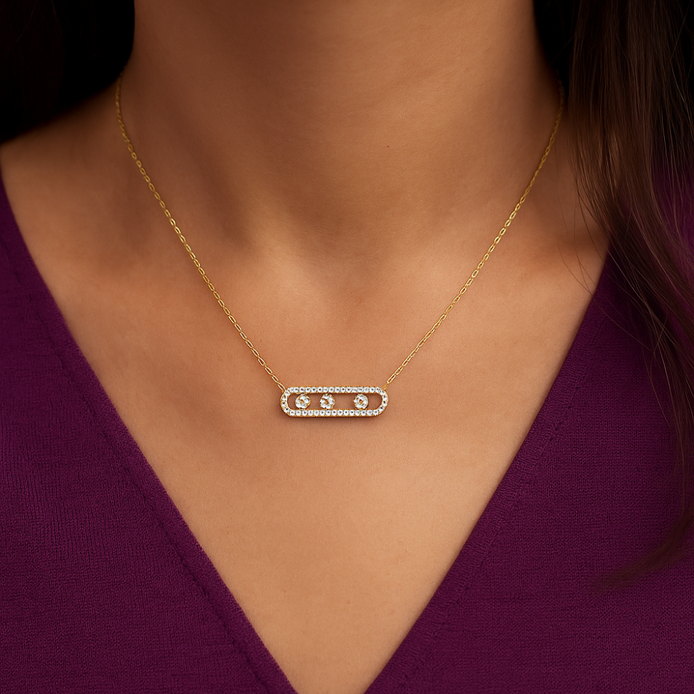 Dames Minimalistische Ketting - Elegant Zirkonia Hanger