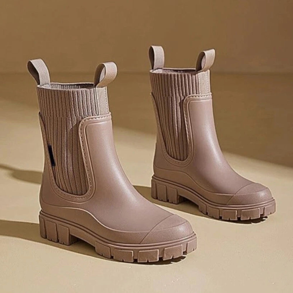 Dames Platform Chelsea Enkellaarzen - Chunky Elastiek