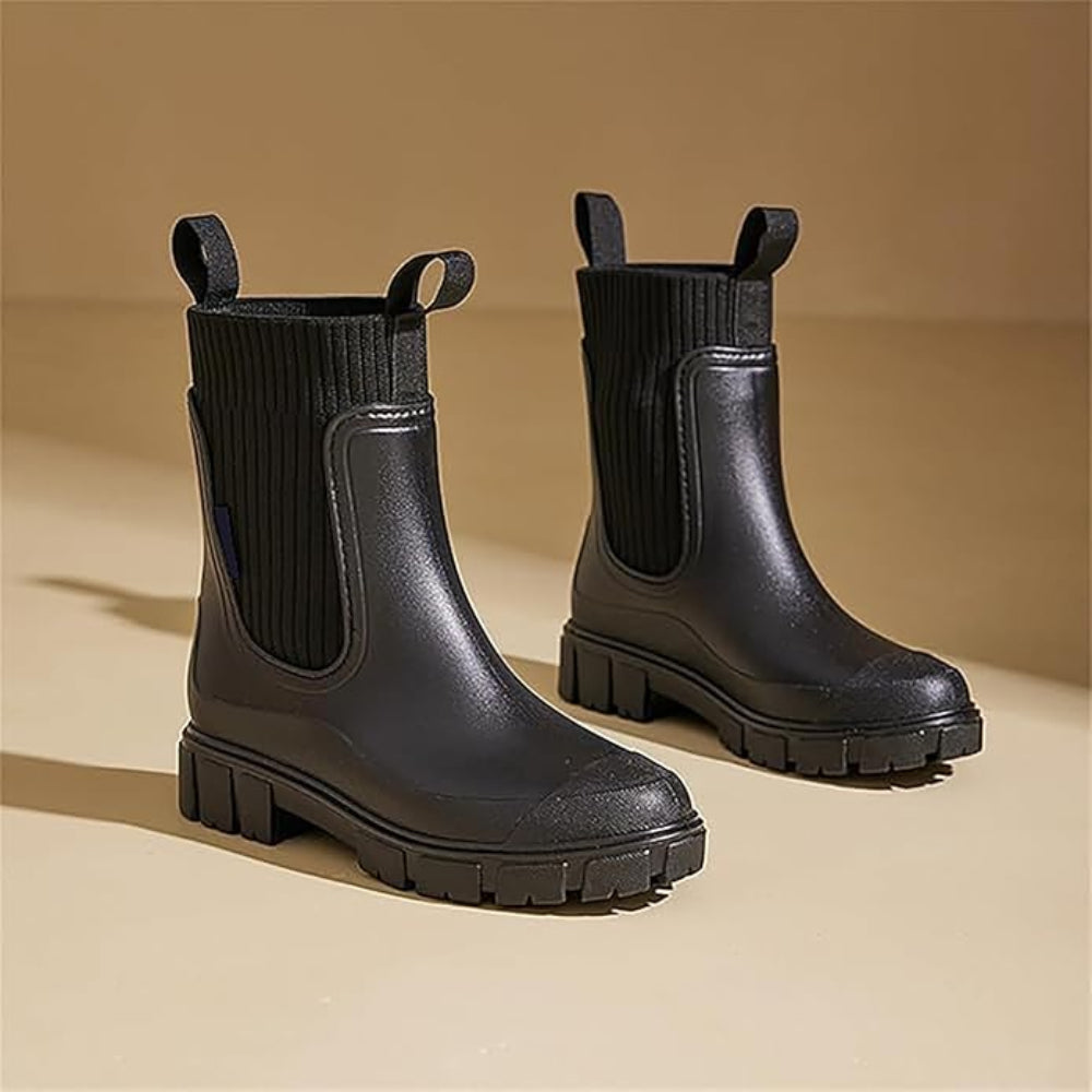 Dames Platform Chelsea Enkellaarzen - Chunky Elastiek