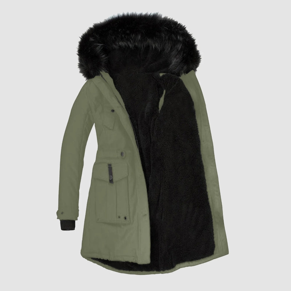 Dames Winter Parka Jas - Capuchon Bontkraag Lang