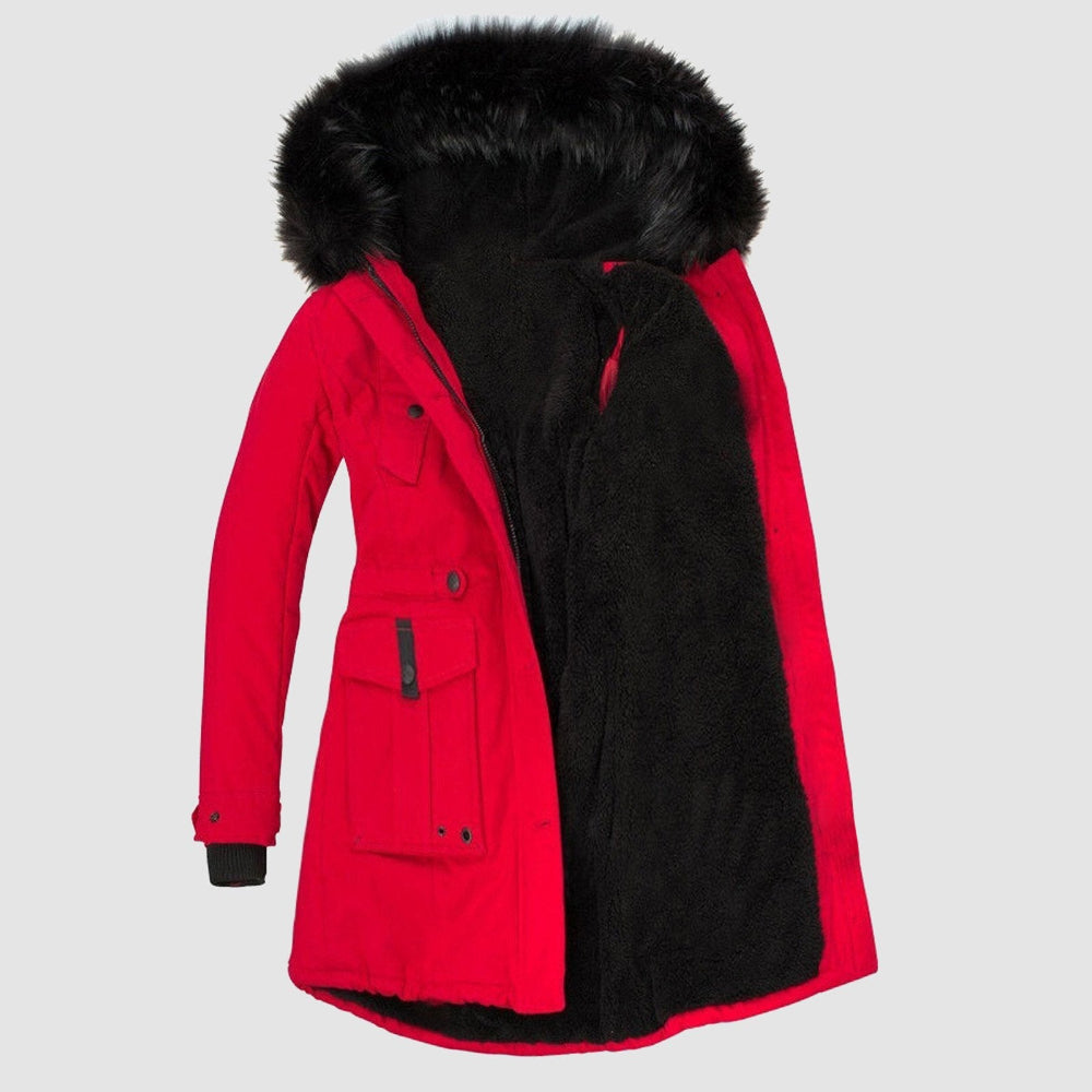 Dames Winter Parka Jas - Capuchon Bontkraag Lang