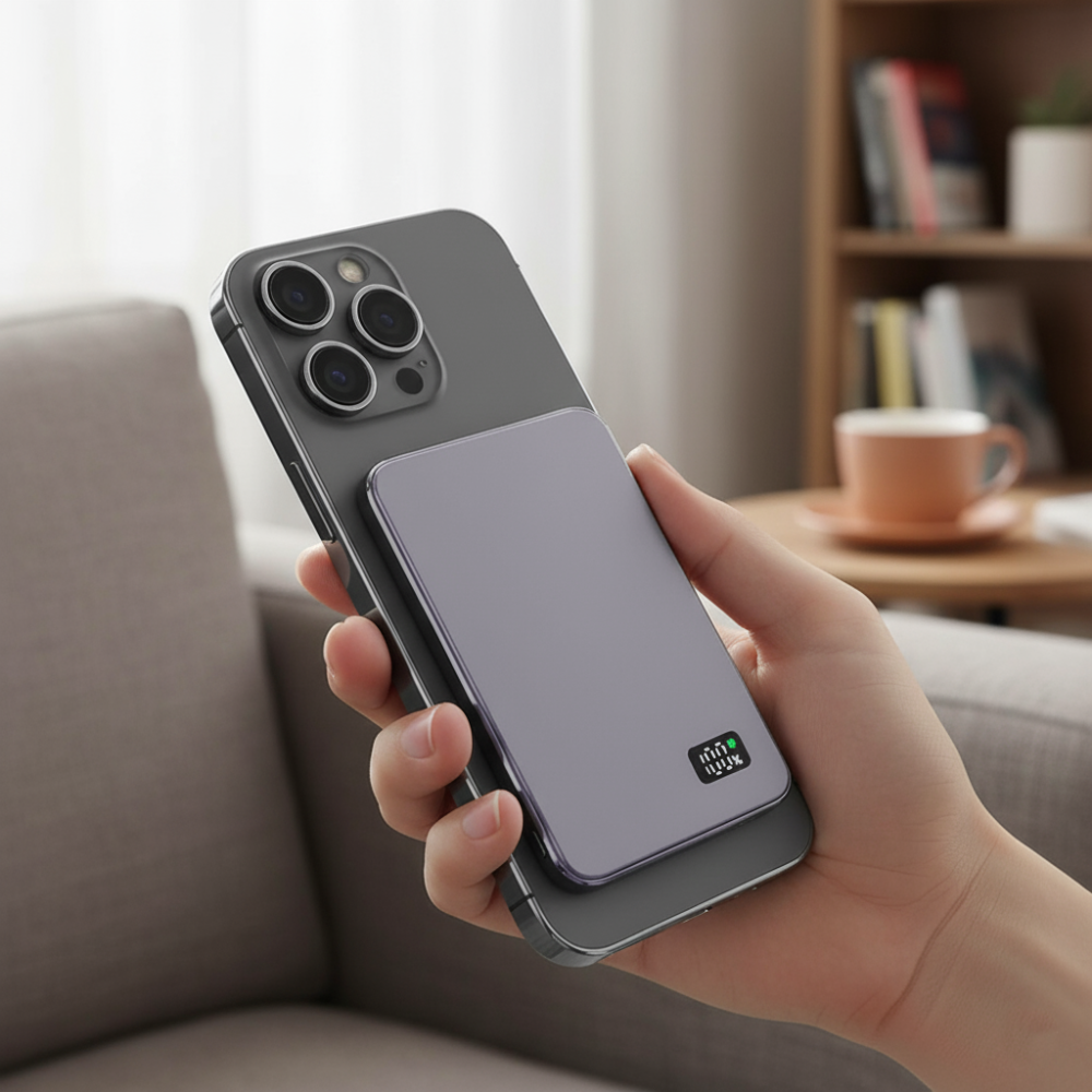 Draadloze Powerbank MagSafe Dun Snel Opladen LED Display