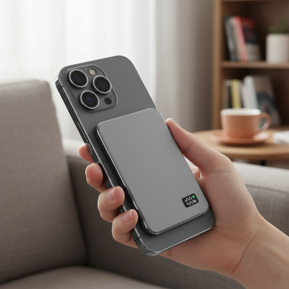 Draadloze Powerbank MagSafe Dun Snel Opladen LED Display