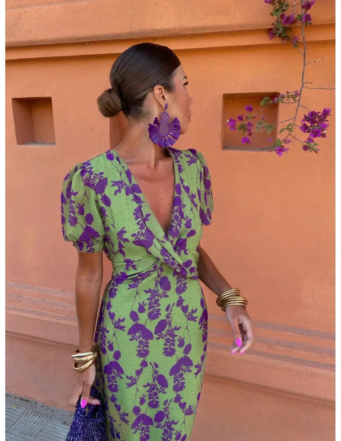 Dames Elegante Bloemen Zomerjurk | Midi