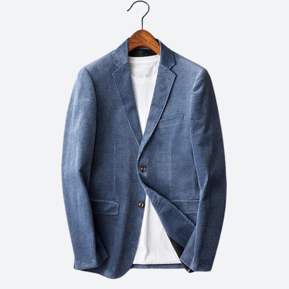 Blazer di velluto a coste autunnale da uomo | Sagomato, lungo