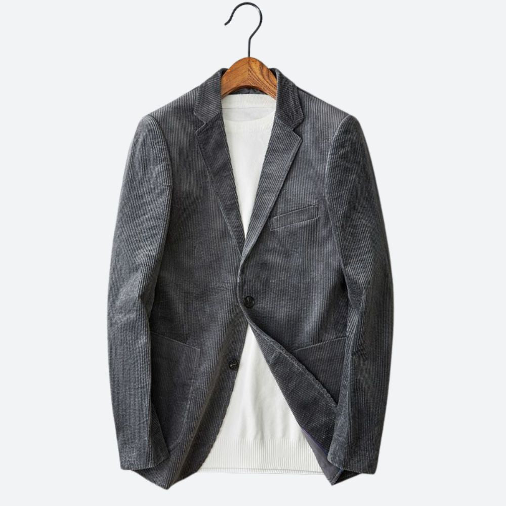 Blazer di velluto a coste autunnale da uomo | Sagomato, lungo