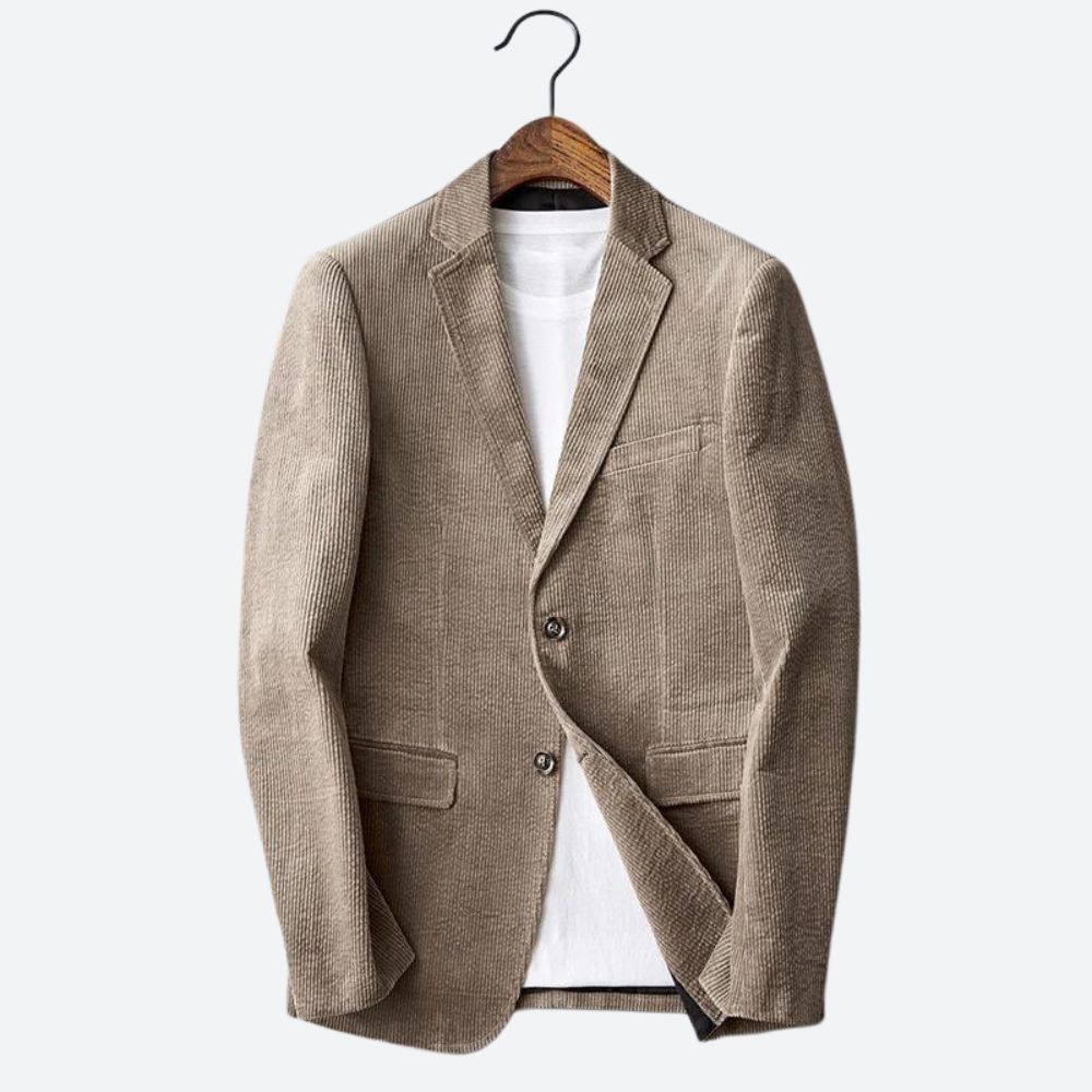 Blazer di velluto a coste autunnale da uomo | Sagomato, lungo