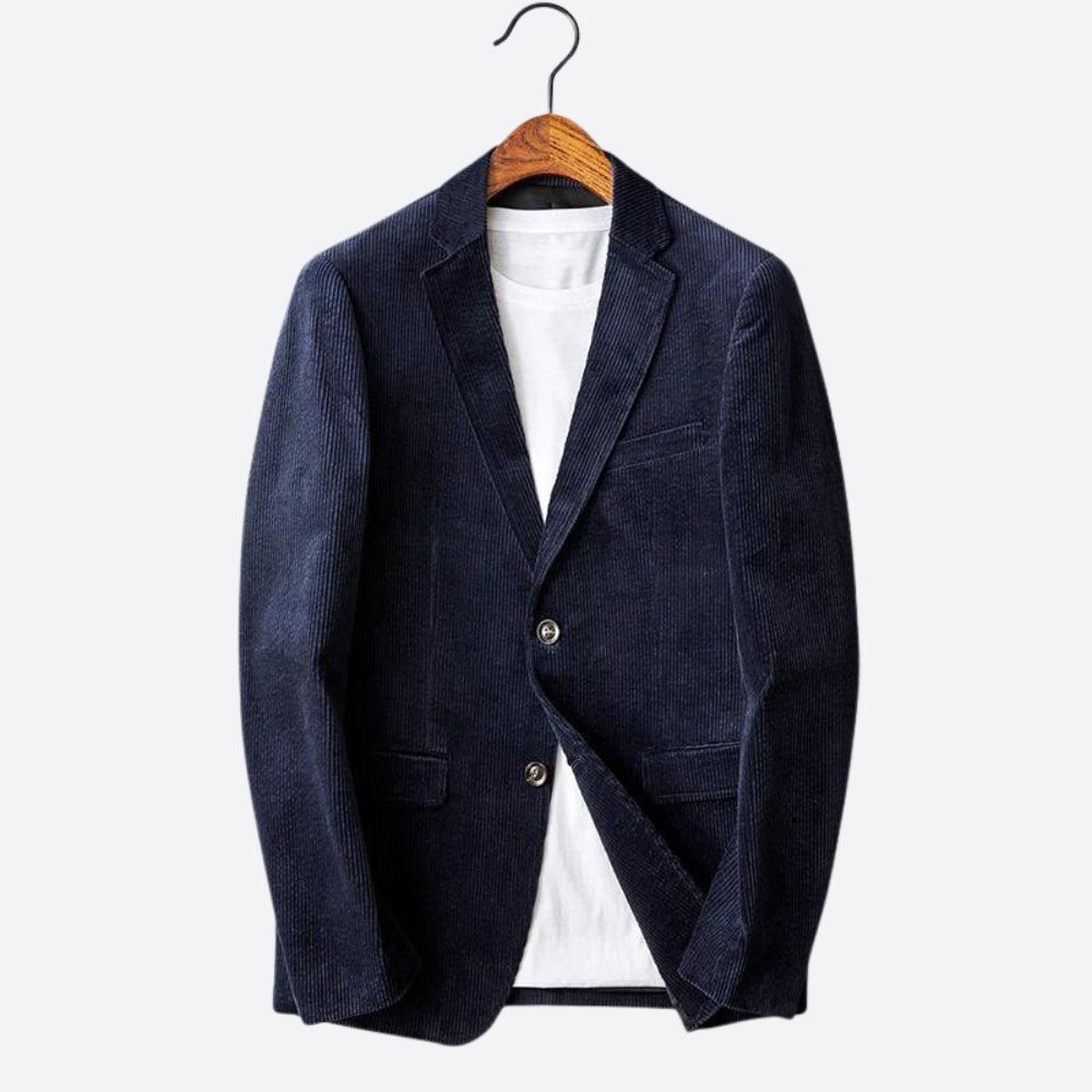 Blazer di velluto a coste autunnale da uomo | Sagomato, lungo