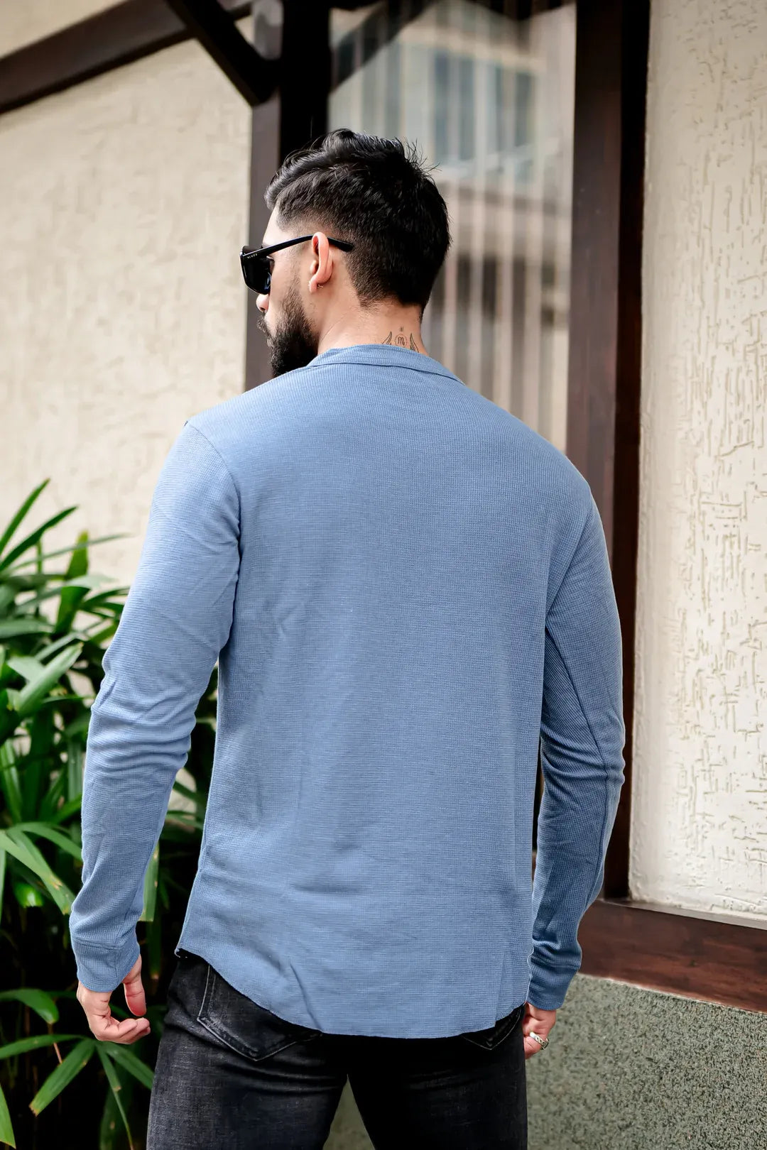 Heren Pullover T-shirt | Opstaande Kraag