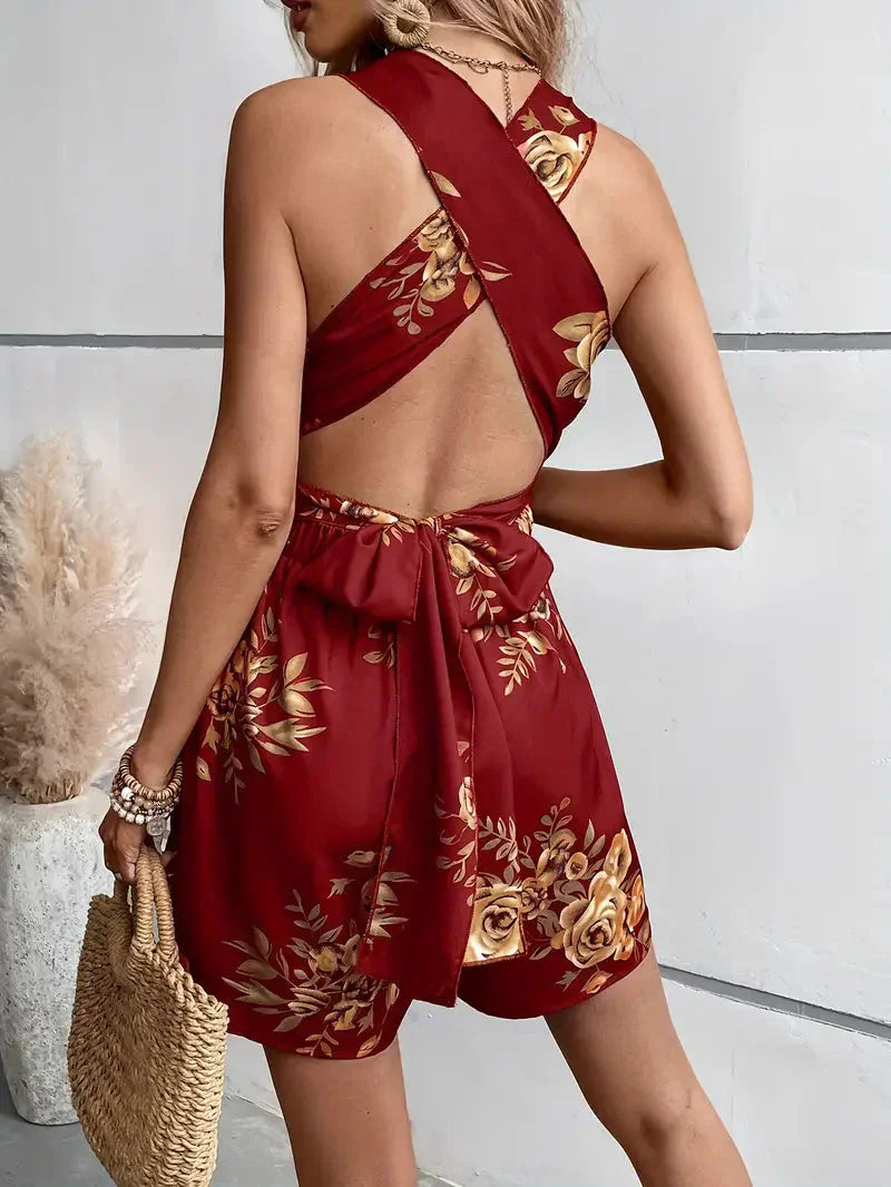 Dames Elegante Bloemenprint Zomerjurk | Mini