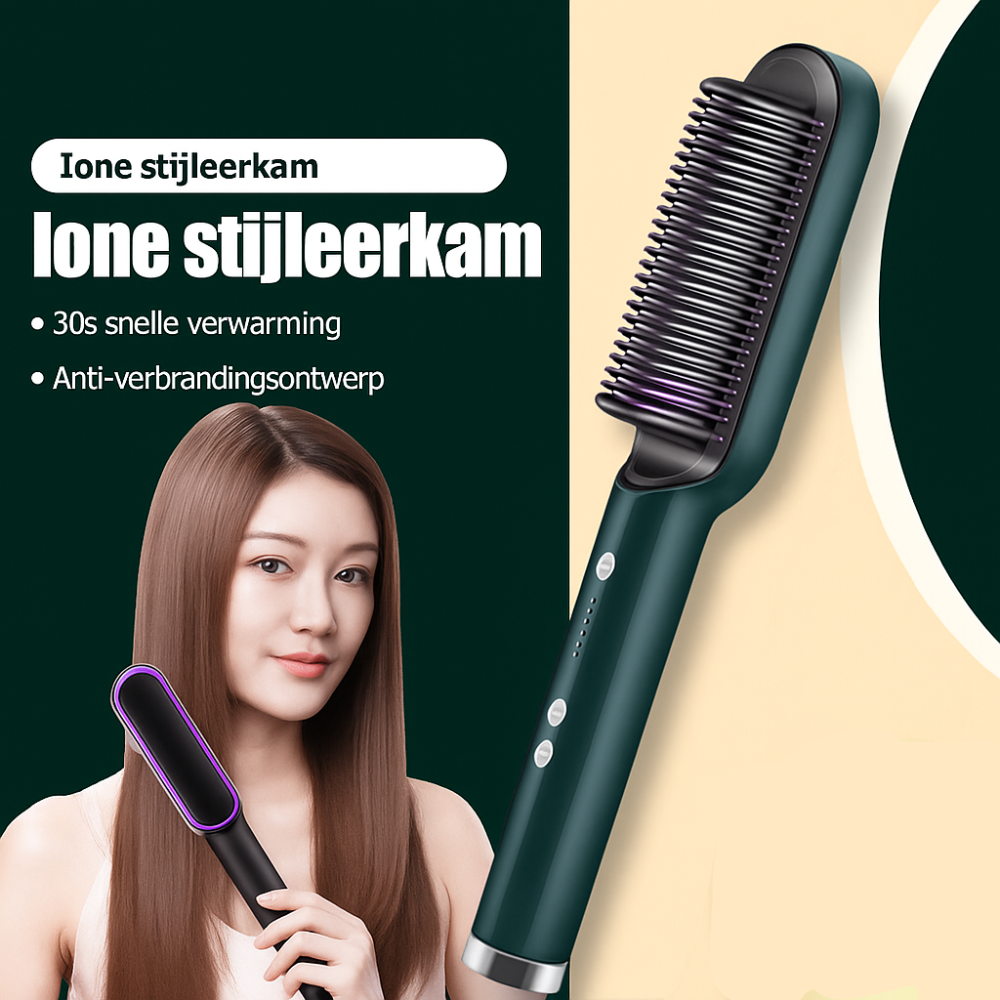 Hairstyling Borstel Ionisch Verwarmd Glad Haar