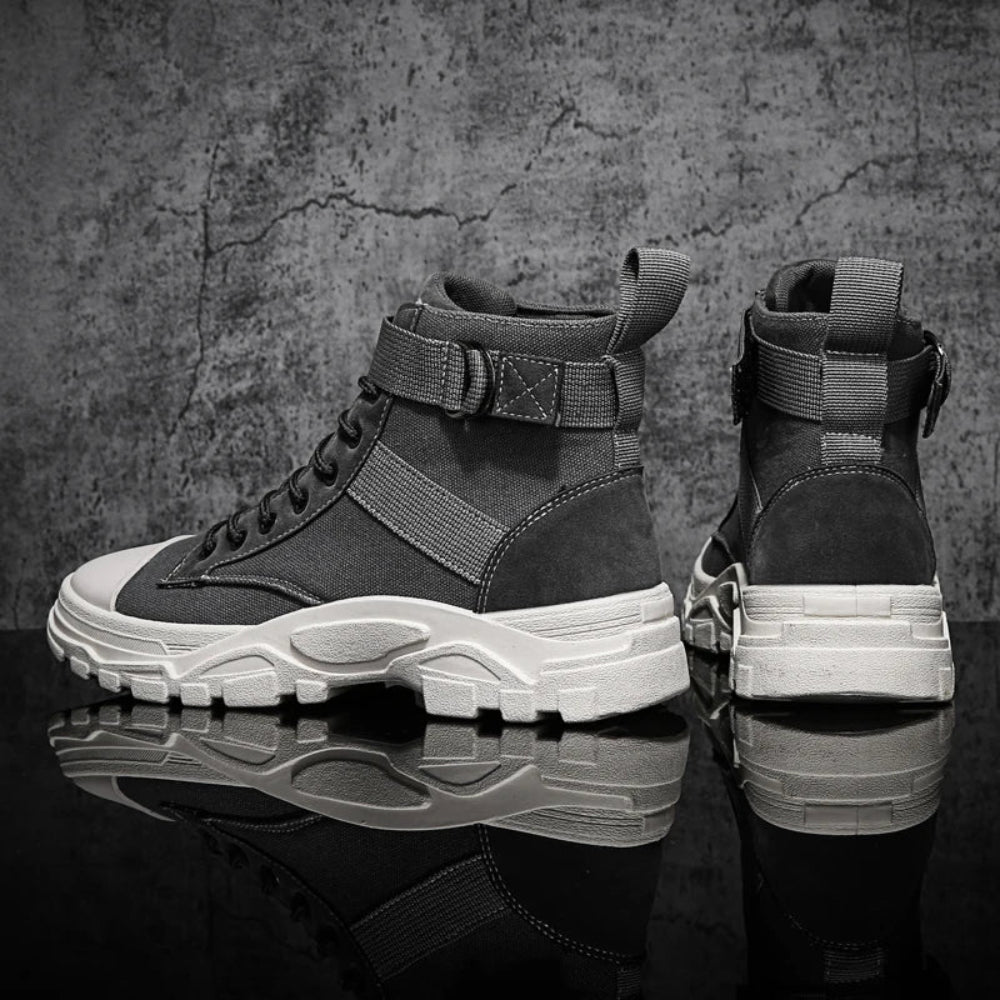 Heren Platform Motor Laarzen - Hoog Chunky Veters